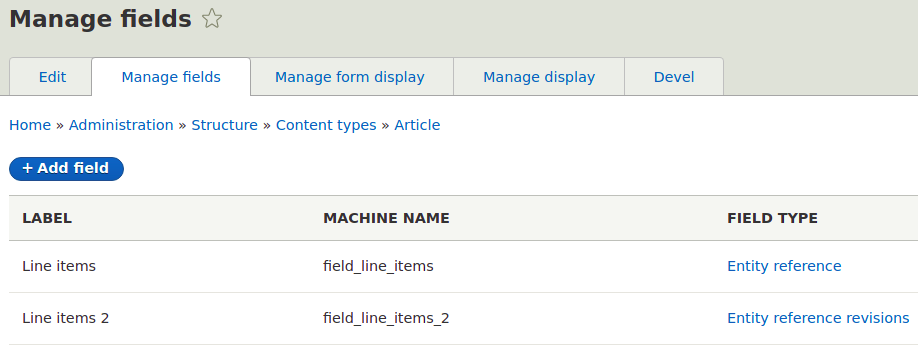 Entity reference revisions field