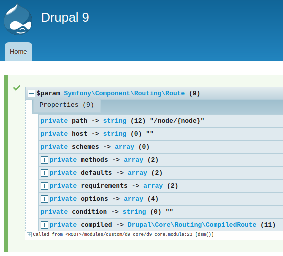 Drupal 8/9 - Route object