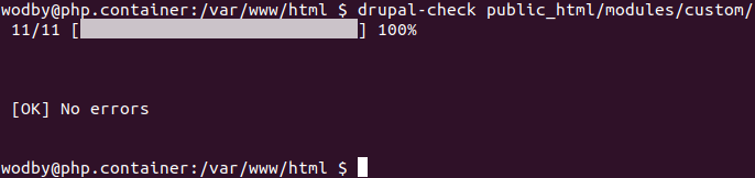 Drupal-check output