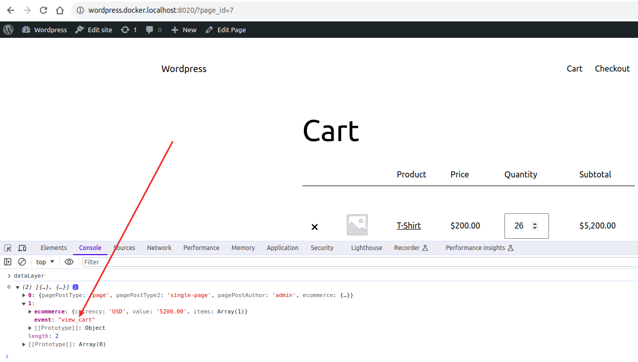 GTM4WP view_cart event in dataLayer