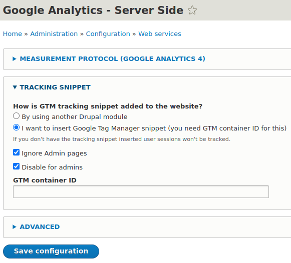 Google Analytics - Server side GTM tracking snippet