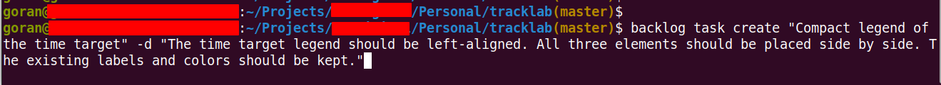 TrackLab - Backlog.md create task
