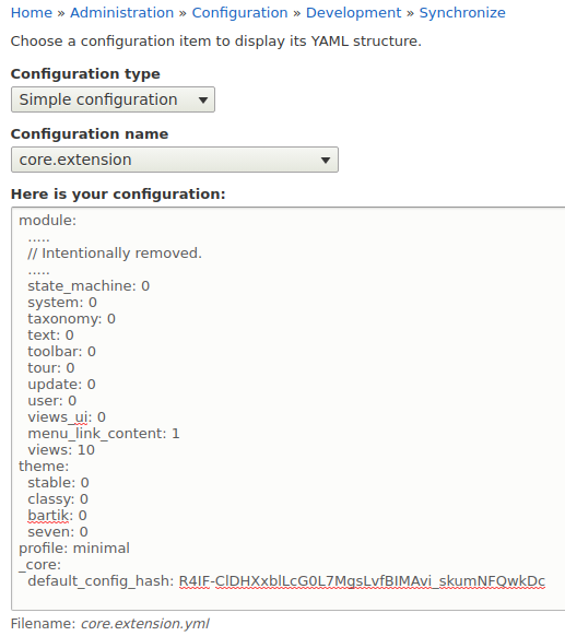 Missing profile name - Drupal 8