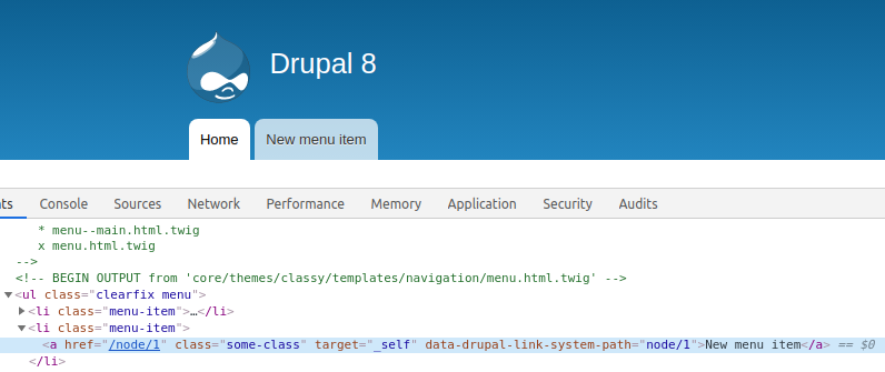 Menu link attribute frontend - Drupal 8